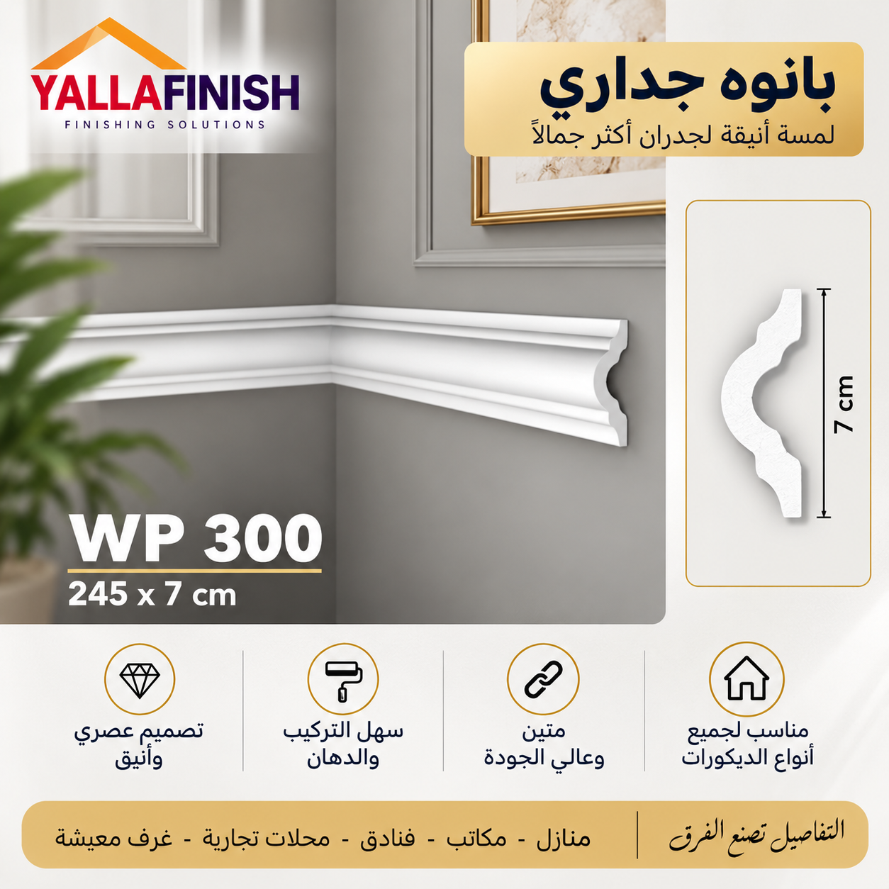 بانوه 7سم يستخدم كفاصل بيوتك WP300